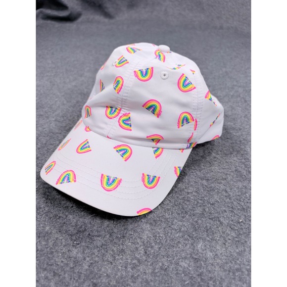Lilly Pulitzer Accessories - Lilly Pulitzer White Neon Rainbow Print Baseball Cap Hat Lilly Loves Love